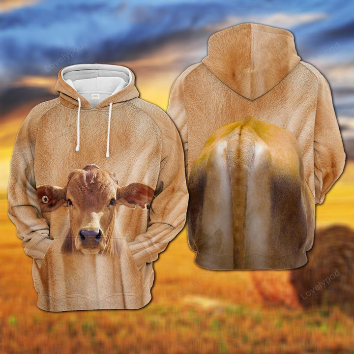 Brahman cow hoodie 3D for men and women, Cow 3D Hoodie, Farm shirt, Cow lover gift, Gift for Farmer