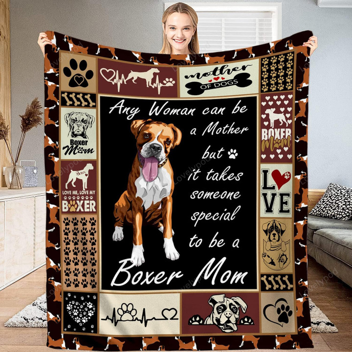 Boxer Blanket, Blanket Dog Print Fleece Blanket 50x60 in, Dog Blanket, Gift for Boxer Lover