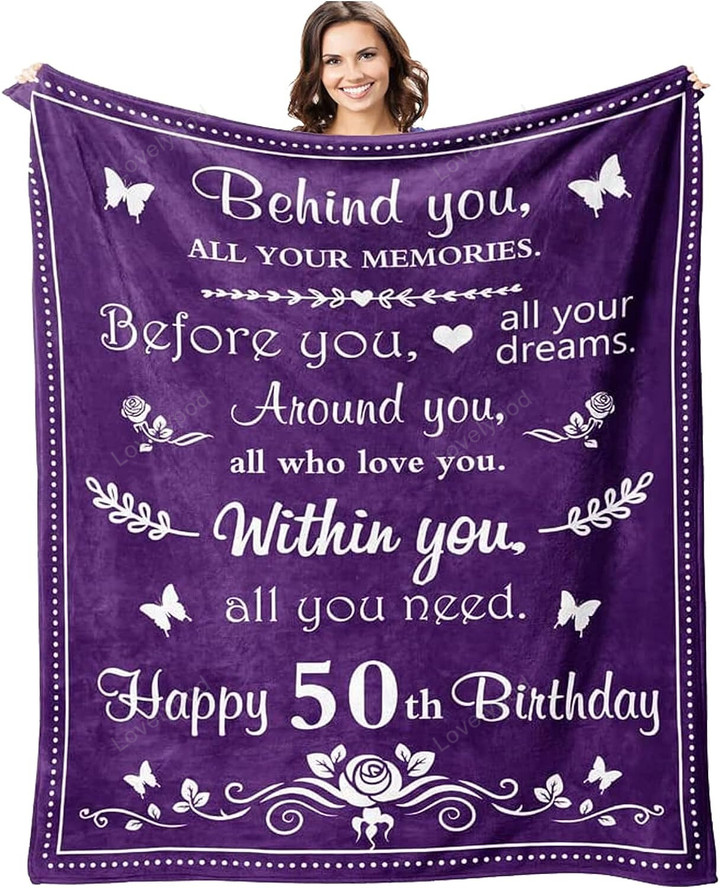50th Birthday Gifts For Women 50x60 Blanket, 50th Birthday Gift Ideas, 50 Birthday Gifts For Women