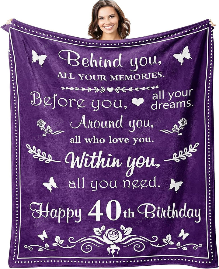 40th Birthday blanket for Women Men, 40 Year Old Birthday Gifts, 40 Year Blanket Gifts
