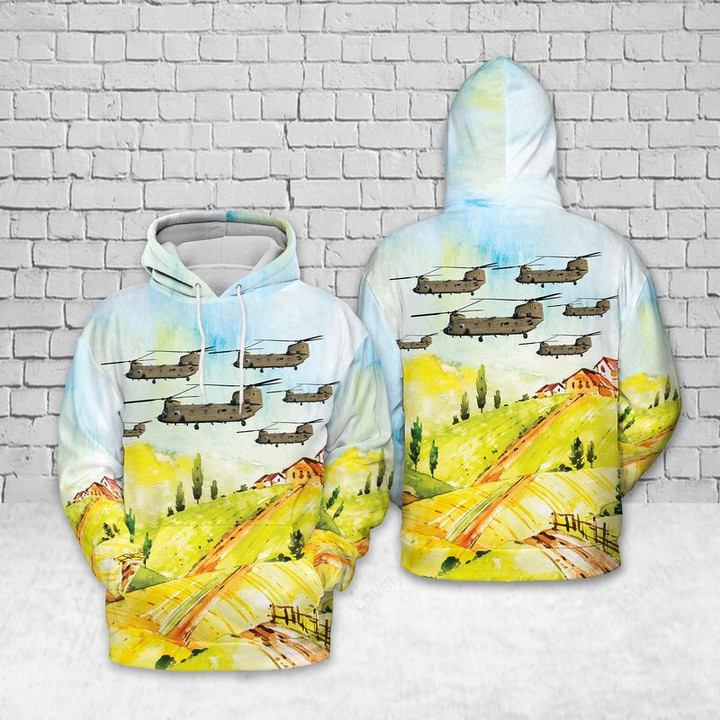 Boeing CH-47 Chinook U.S Army 3D Hoodie for men