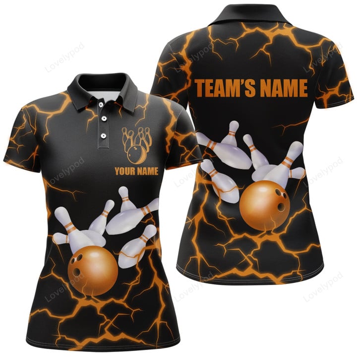 Personalized 3D Women's Bowling Team Jersey, Bowling Shirt American Bowling Polo Shirt
