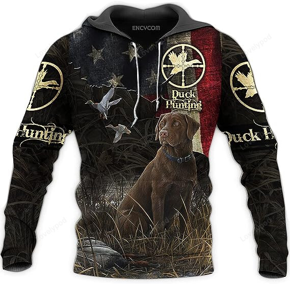 Hunting Duck Camo Dog Pretty Hoodie, Hunting Hoodies for Men, Pullover Duck Sweatshirt Hoodies Jacket Clothing Unisex