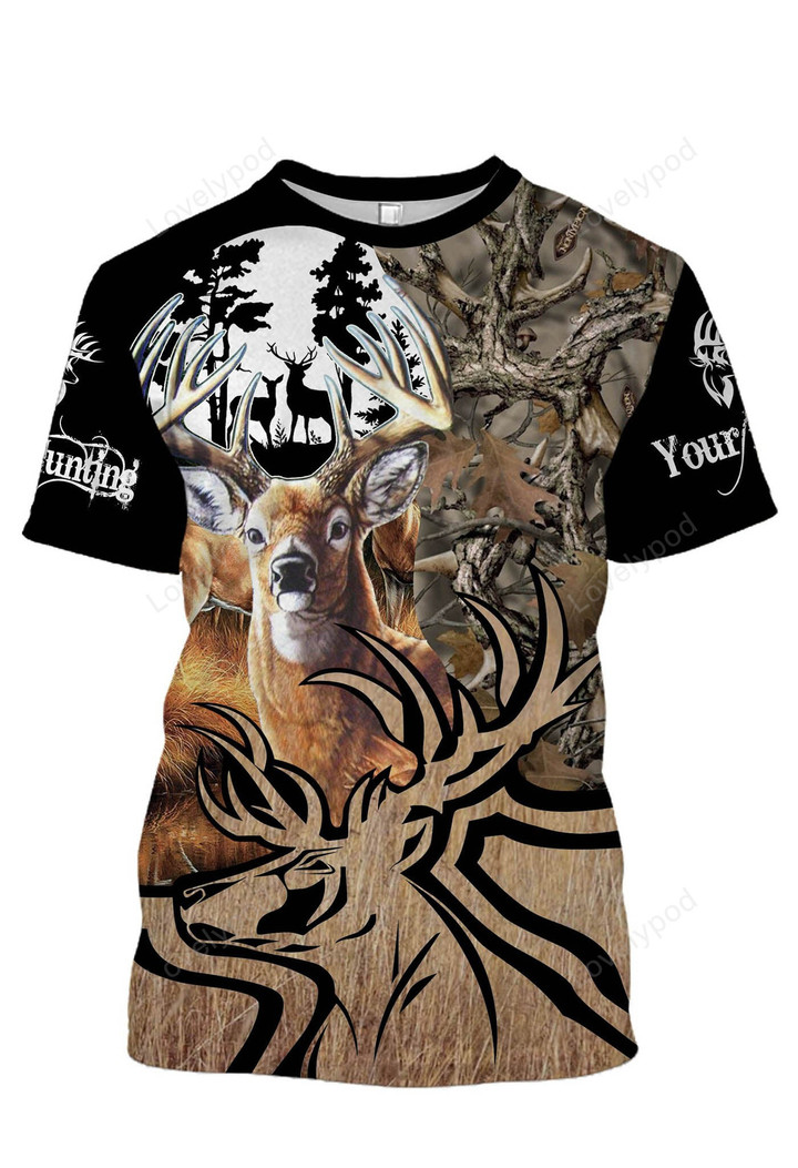 Personalized deer hunting full printing shirt, all over print long sleeves, hoodie, zip up hoodie