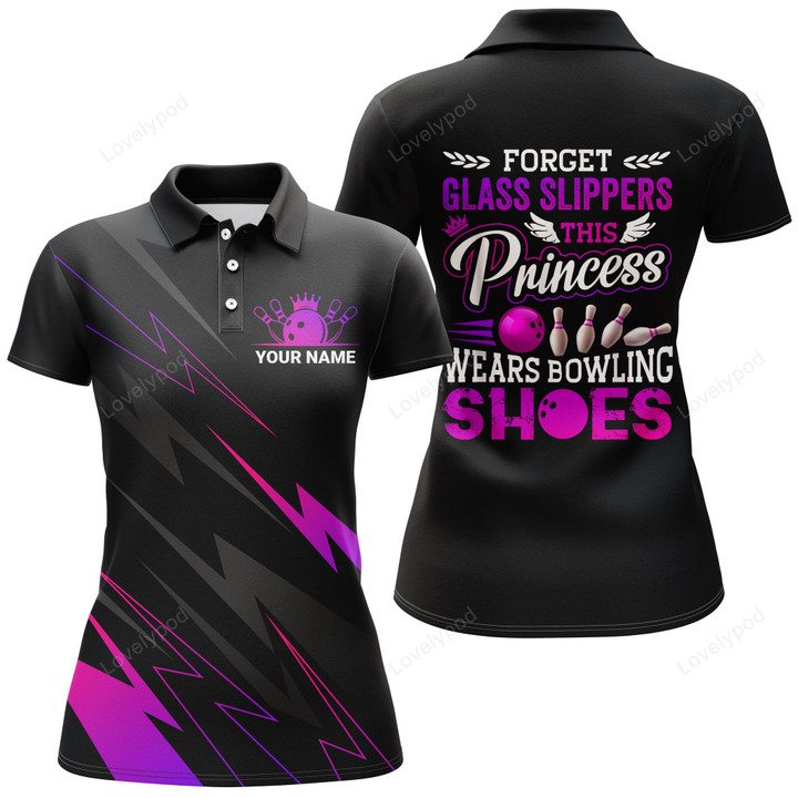 Polo Bowling Shirt for Women, Personalized Bowling Girl Jersey Short Sleeve, Gift for Female Bowler