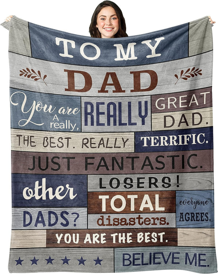 Gifts for Dad Blanket, Dad Gifts from Daughter/Son, Dad Birthday Gift, Fathers Gifts for Dad Who Wants Nothing