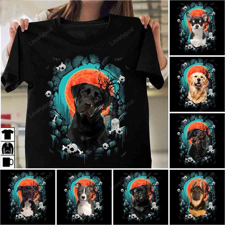 Custom photo Dog halloween shirt, Funny Dog T-shirt, Gift for Dog lover