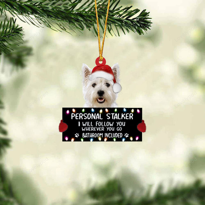 Scottish Terrier Personal Stalker Christmas Ornament, Dog Christmas ornament, Christmas gift for Dog lover