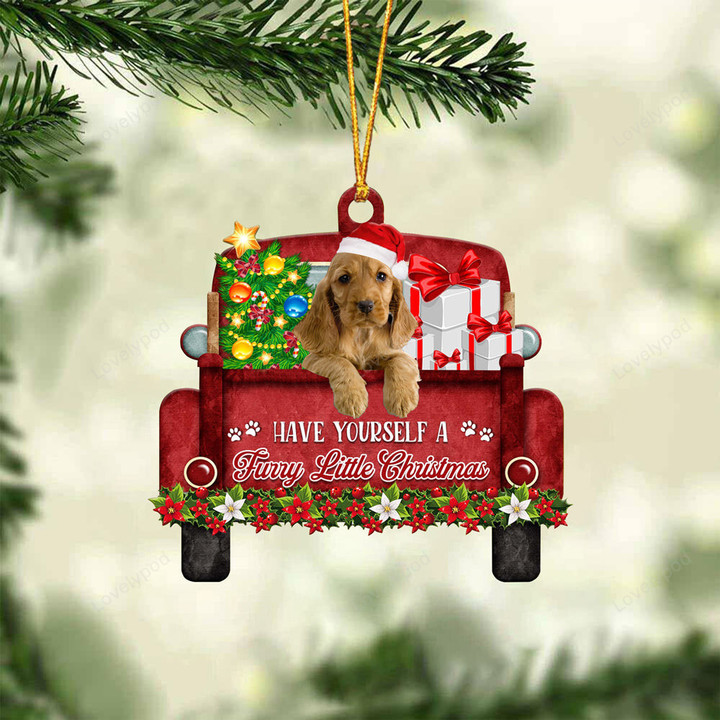 English Cocker Spaniel 2Have Yourself A Furry Little Christmas Ornament, Christmas tree decor