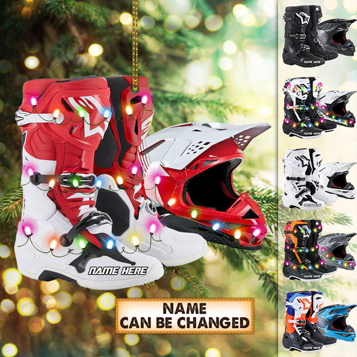 Personalized Ornament Motocross Boots Hemlet Custom Shaped Ornament