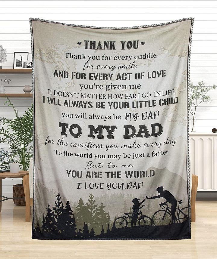 Fathers Day Blanket Dad Blankets from Daughter Son, Birthday Gifts for Dad who Wants Nothing, to My Dad Blanket