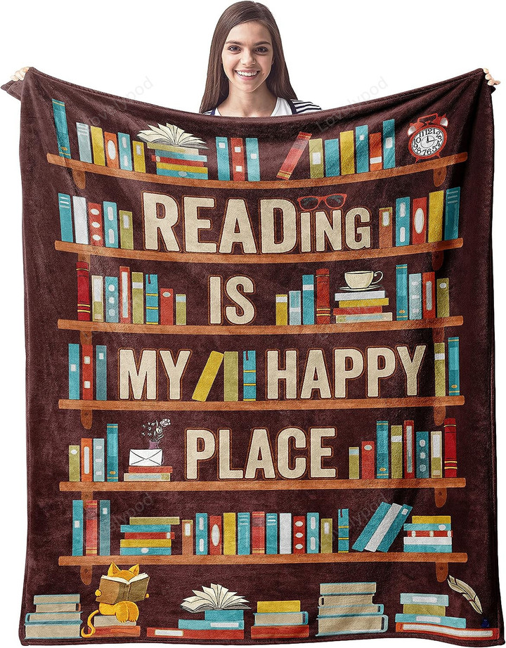 Book Lovers Gifts Blanket - Librarian Gifts Throw Blanket 60"x50" - Book Club Gifts for Reading Lover Bookish