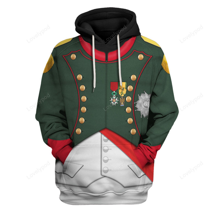 Napoleon I In His Chasseur Uniform All Over Print Hoodie Sweatshirt T-Shirt, costume 3d shirt for men and women