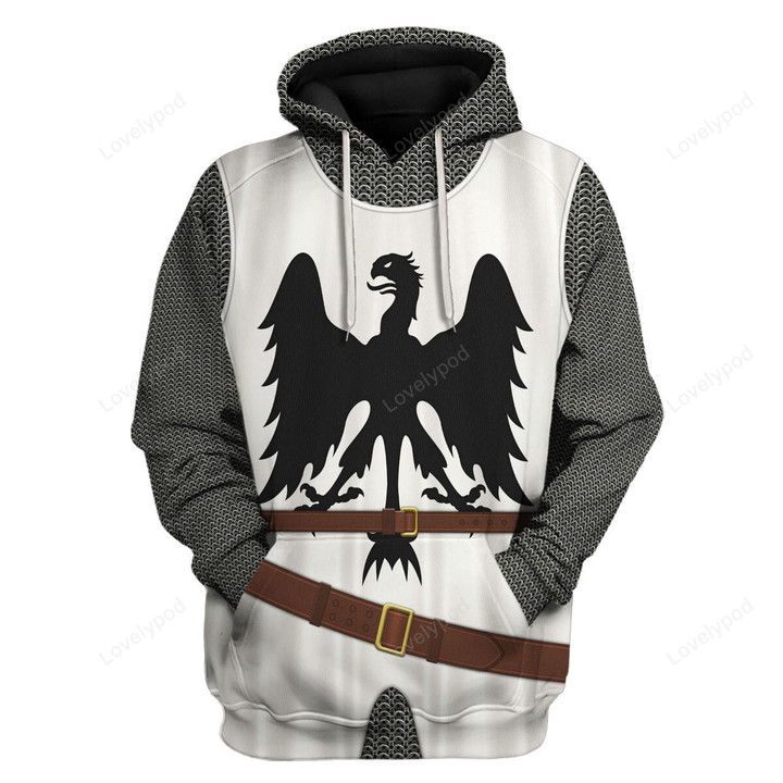 12th Century German Knight Costume Hoodie Sweatshirt T-Shirt, Costume 3D shirt for Men and women