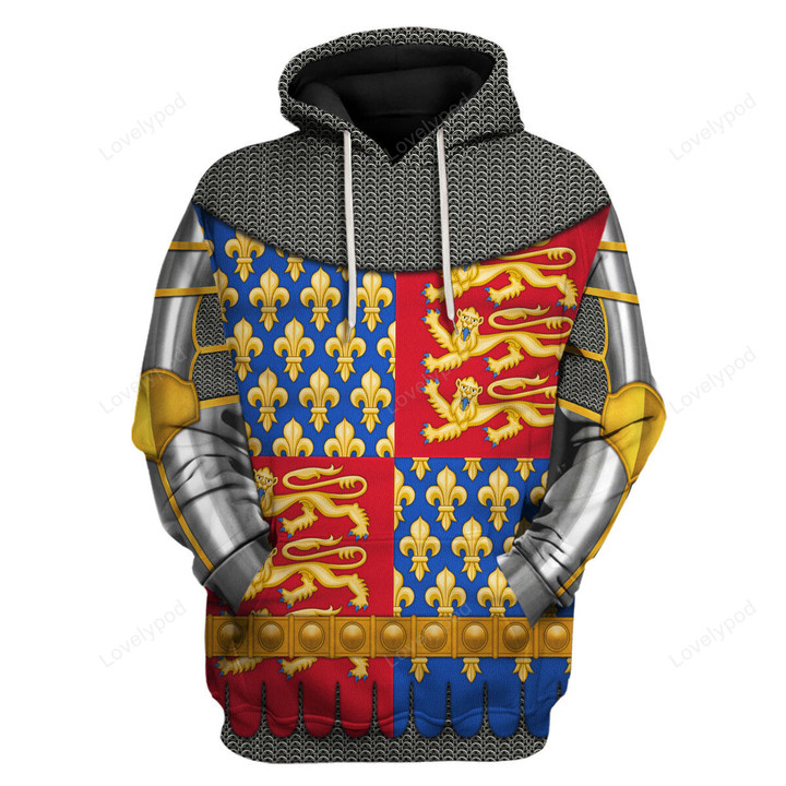Edward III Of England Amour Knights Costume Hoodie Sweatshirt T-Shirt, Costume 3D shirt for Men and women