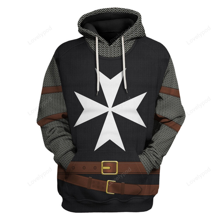 Knights Hospitaller Costume Hoodie Sweatshirt T-Shirt, Costume 3D shirt for Men and women