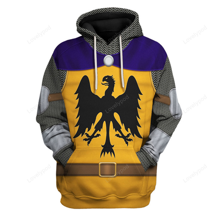 12th Century Holy Roman Empire Knight Costume Hoodie Sweatshirt, Costume 3D shirt for Men women