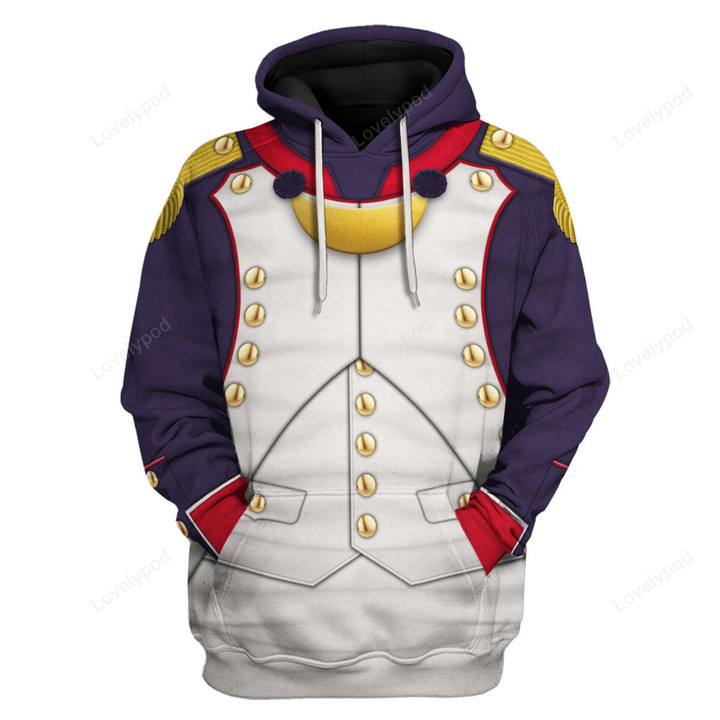Napoleonic French Line Infantry Officer-1806-1815 Uniform All Over Print Hoodie Sweatshirt, Costume 3D shirt for Men women