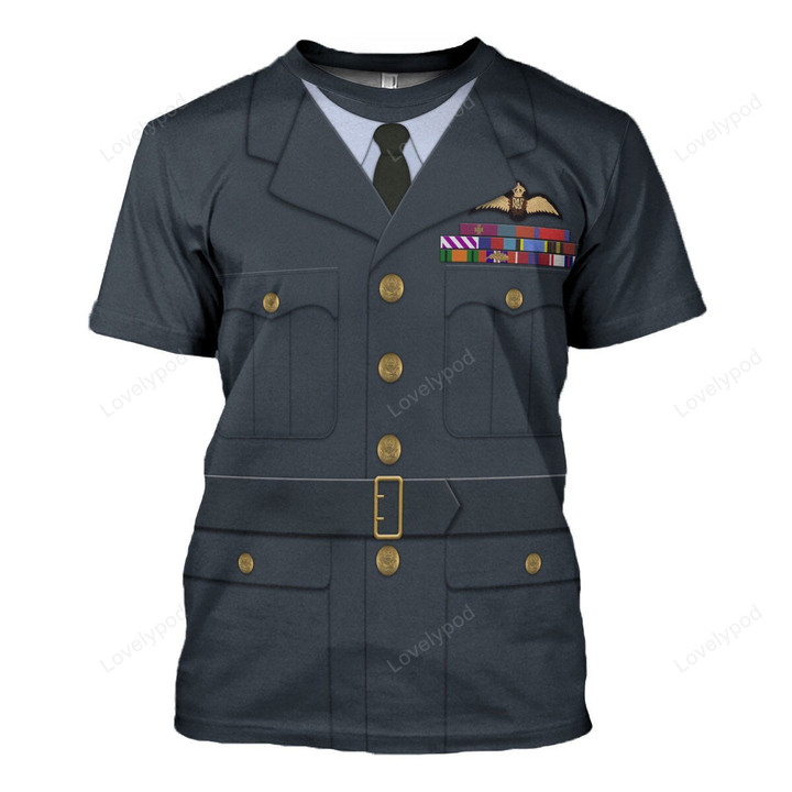 Leonard Cheshire Royal Air Force Pilot Uniform Costume Hoodie Sweatshirt T-Shirt, Costume 3D shirt for Men women