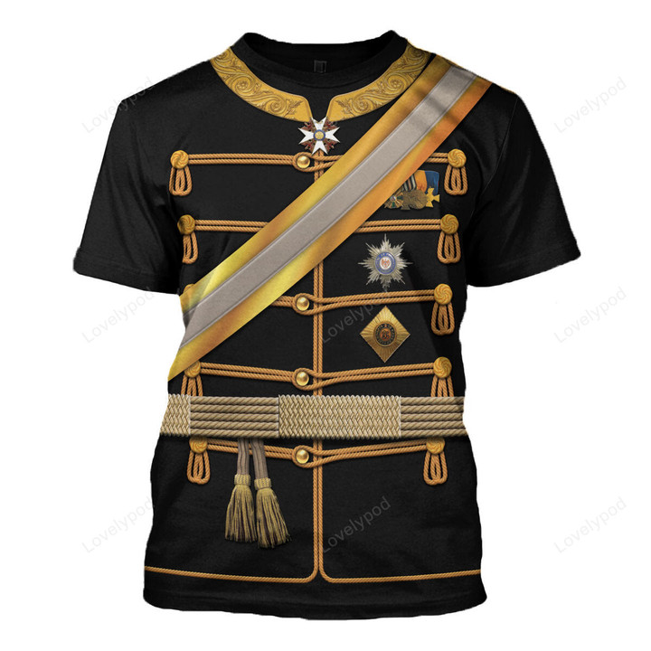 Kaiser Wilhelm I in a Hussar's Uniform German Emperor Costume Hoodie Sweatshirt, Costume 3D shirt for Men women