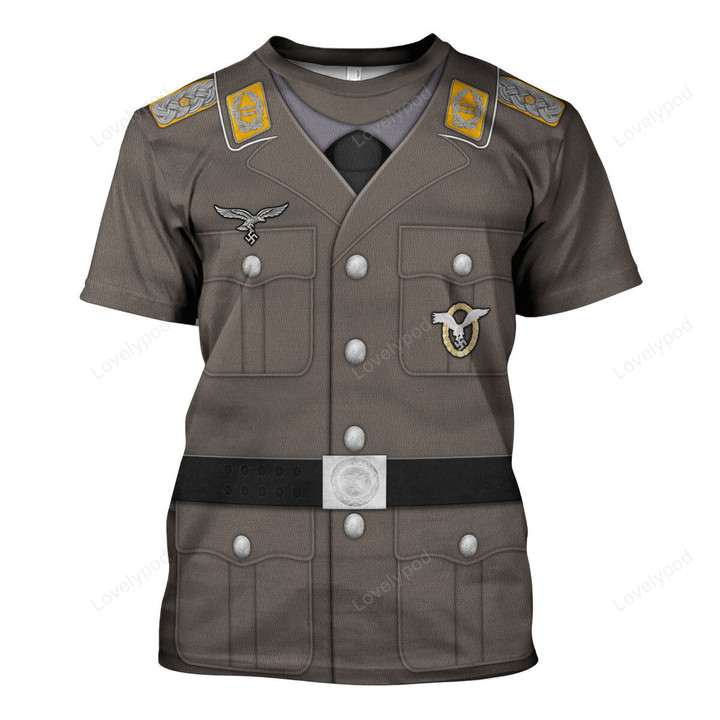 German Air Force (Luftwaffe)-Pilot-Full Dress Costume Hoodie Sweatshirt T-Shirt, Costume 3D shirt for Men women