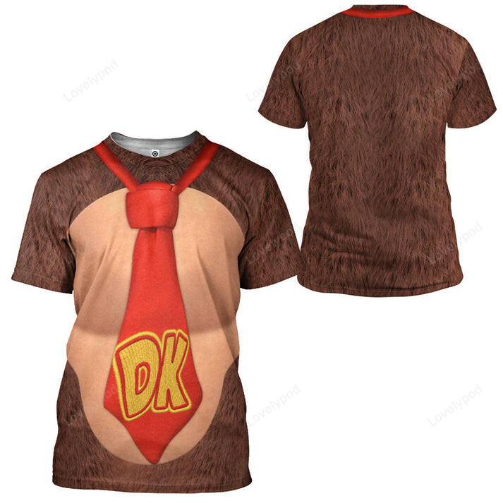 3D Donkey Kong Costumer 3D Tshirt Hoodie Apparel, Luigi Cosplay 3D shirt