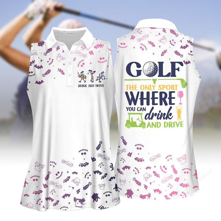 Where You Can Drink And Drive Halloween Women Golf Apparel, Halloween Golf polo shirt for women