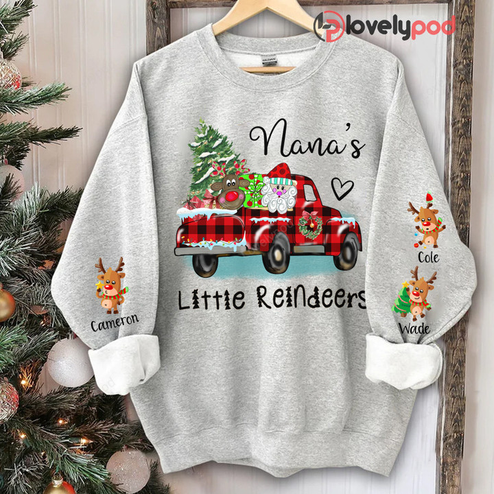 Personalized Nana's Little Deers Sweatshirt, Custom Nana sweatshirt, Christmas Sweatshirt, Gift For Mimi, Grandma
