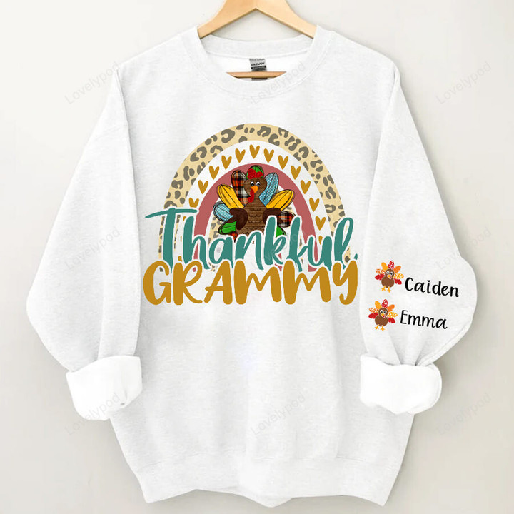 Personalized thankful Grammy sweatshirt, Grandma shirt, Thanksgiving sweatshirt, Thanksgiving Gift for Mom, Grandma