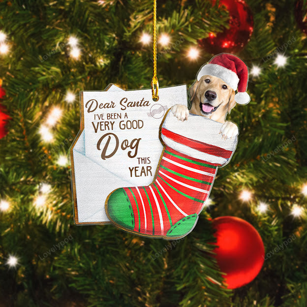 Labrador Retriever Dear Santa I've Been A Very Good Dog This Year Ornament