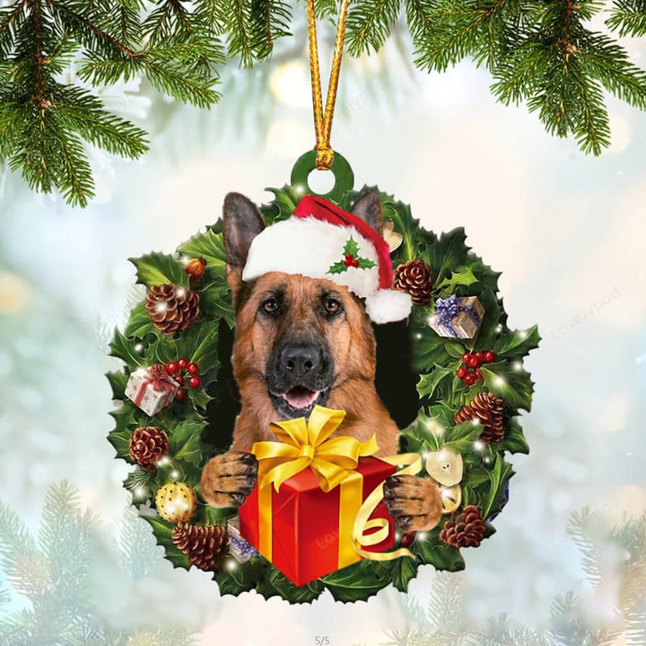 German Shepherd Christmas Gift Hanging Ornament, German Shepherd Dog Christmas ornament, Christmas gift for Dog lover