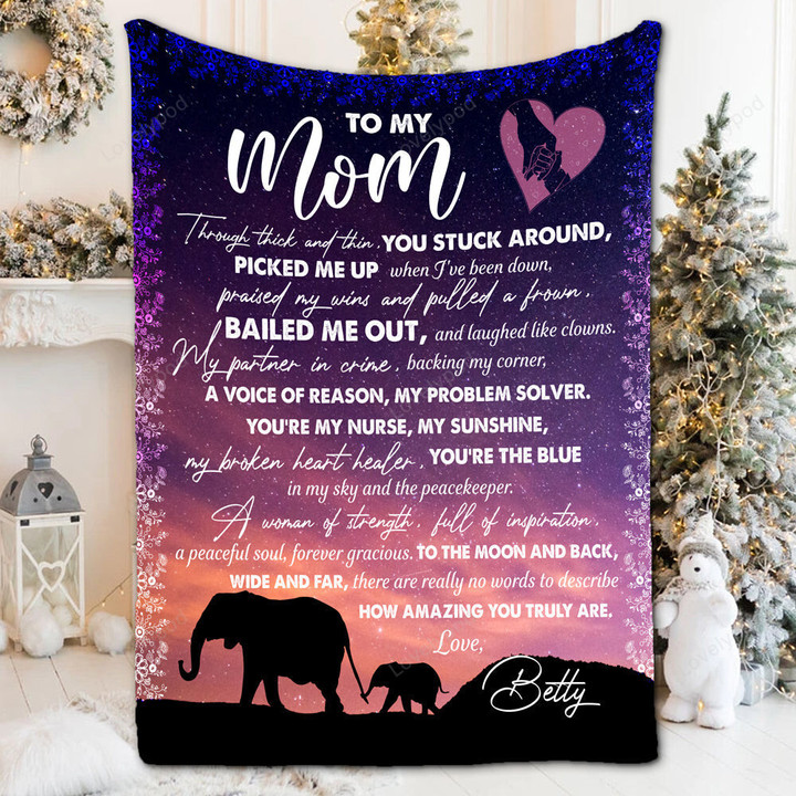 Mom Pick Me Up When I'm Down Meaningful Personalized Fleece Blanket