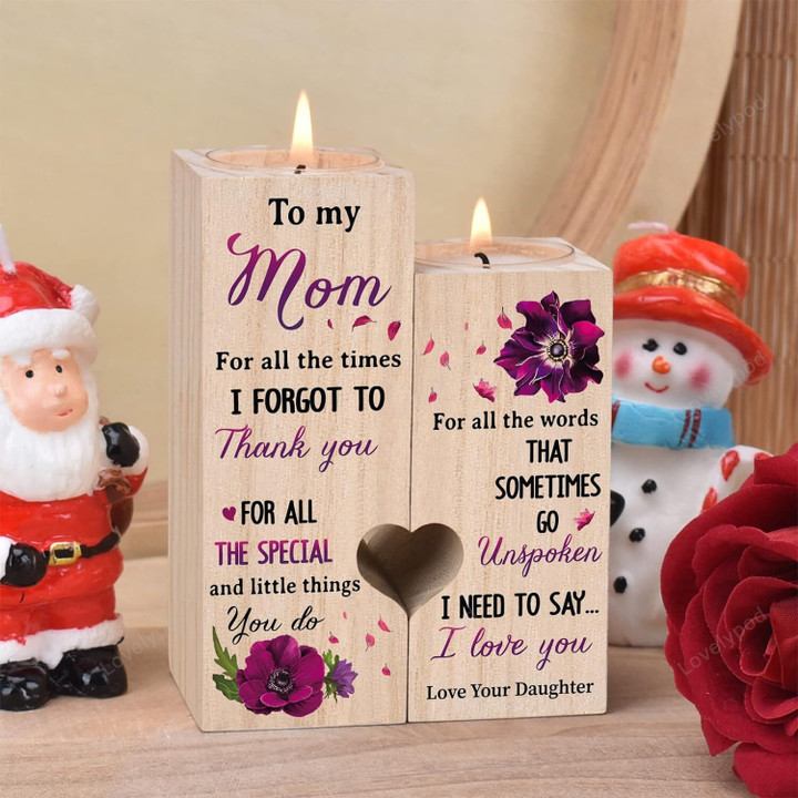 To my mom candle holder, Gifts for Mom from Daughter - Candlestick, Best Mom Birthday Gift Ideas, Mothers Day Christmas Great Mother Gifts