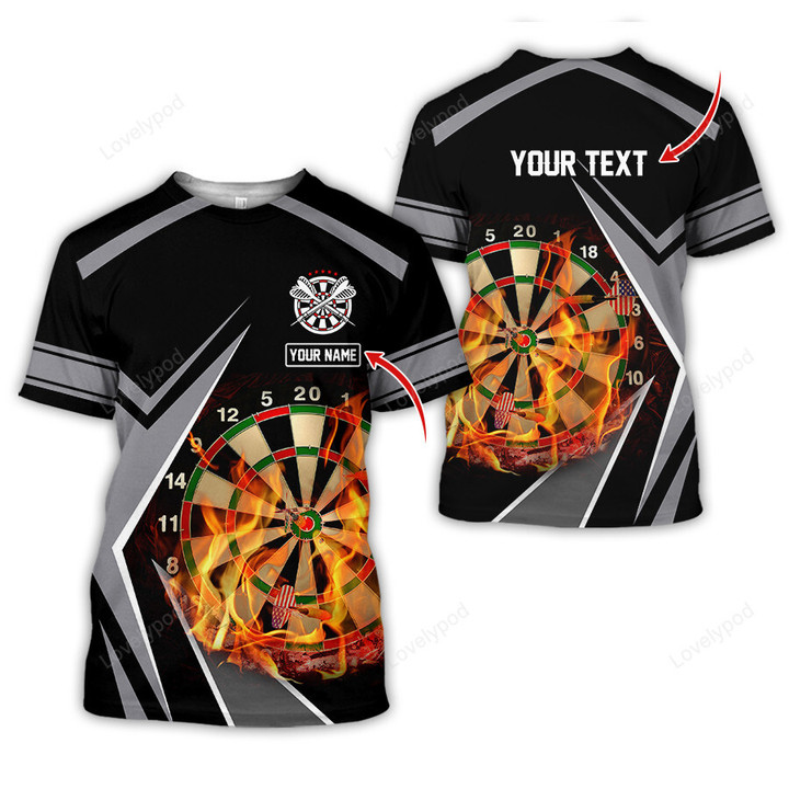 Personalized Name Darts Team Is My Life 3D All Over Printed Clothes, Gray Darts shirt, Gift for Dart lover