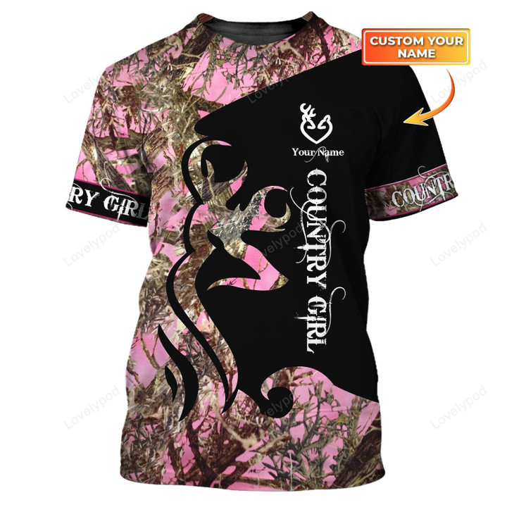 Black Pink Camo Shirts, Country Girl Shirts, Gift For Country Girls Hunting 3D Full Print Hoodie Tshirt