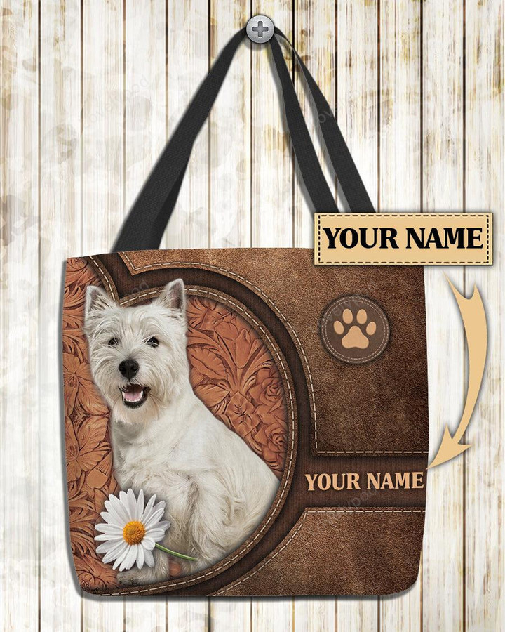 Personalized Westie All Over Tote Bag, Personalized Gift for Westie Dog Lovers