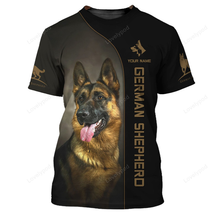 German Shepherd 3D all over printed Shirt, Custom name German Shepherd 3D Tshirt, Gift for Dog lover