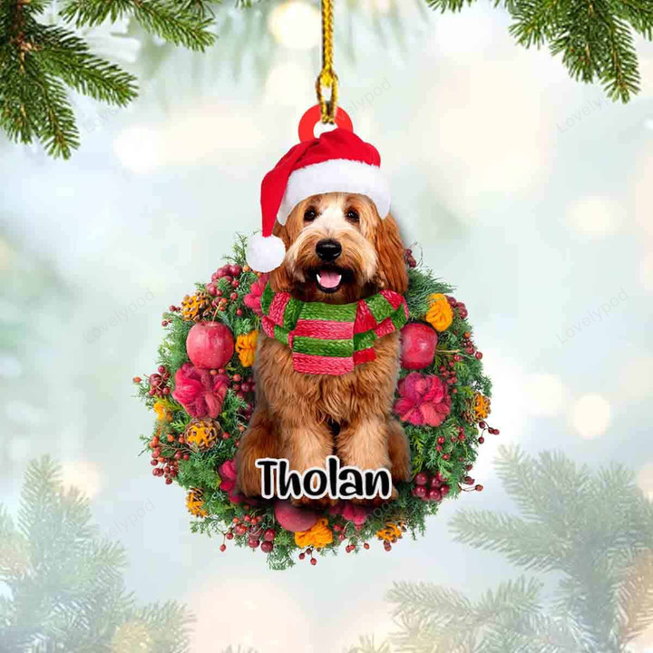Labradoodle Christmas Ornament, Dog custom shaped acrylic ornament, Christmas gift for Dog lover