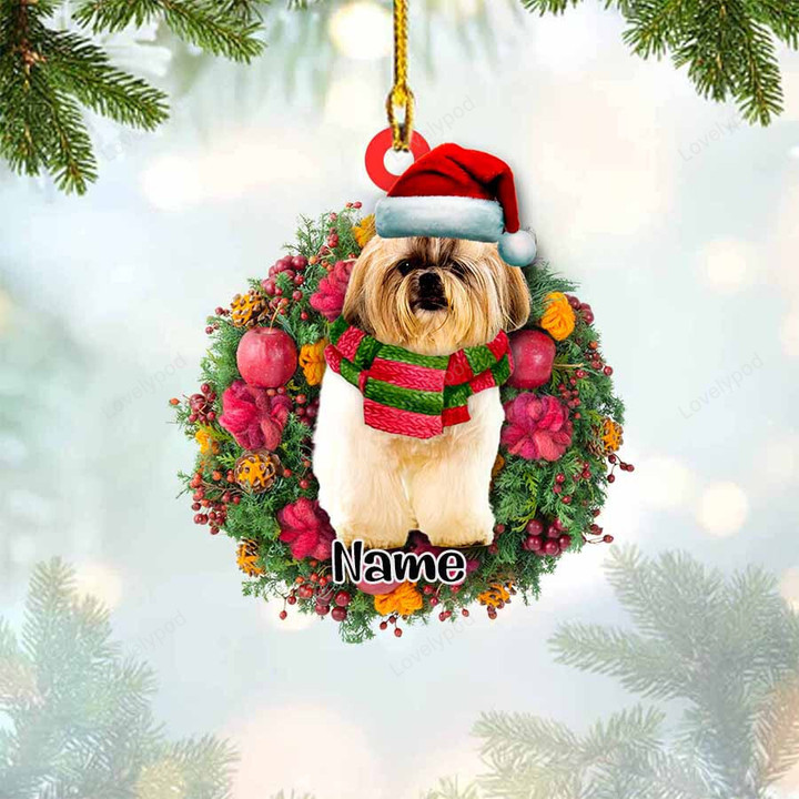 SHIH TZU Christmas Ornament, Dog custom shaped acrylic ornament, Christmas gift for Dog lover