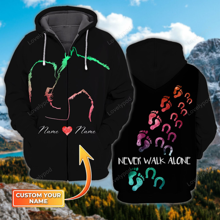Personalized Horse lover 3D Zipper Hoodie, Horse shirt Gifts For Men And Women, Horse Pullover Hoodie