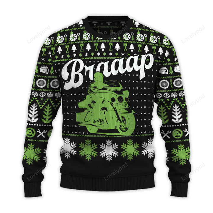 Braaap Electra Glide Ugly Christmas Sweater, Custom Christmas ugly sweater, Christmas sweatshirt
