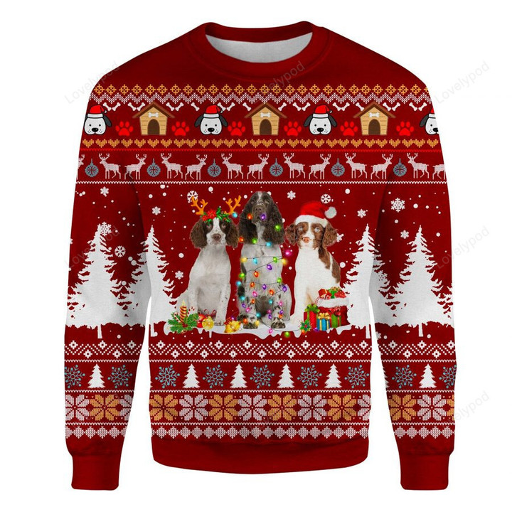 English Springer Spaniel Christmas 3D Sweatshirt, Dog sweatshirt for men and women, Custom Sweatshirt Gift for Dog lover
