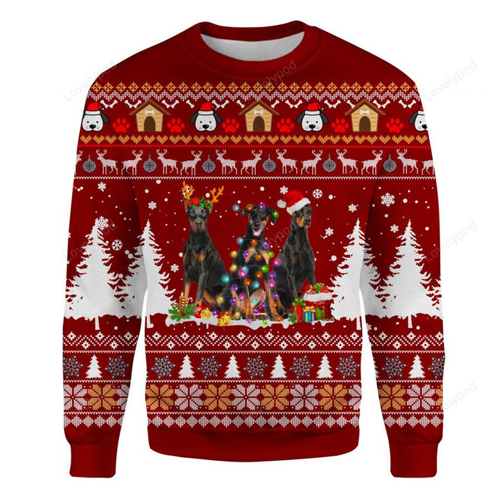 Doberman Pinscher Christmas 3D Sweatshirt, Dog sweatshirt for men and women, Custom Sweatshirt Gift for Dog lover