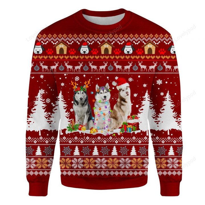 Husky Christmas 3D Sweatshirt, Husky Dog sweatshirt for men and women, Gift for Husky Dog lover