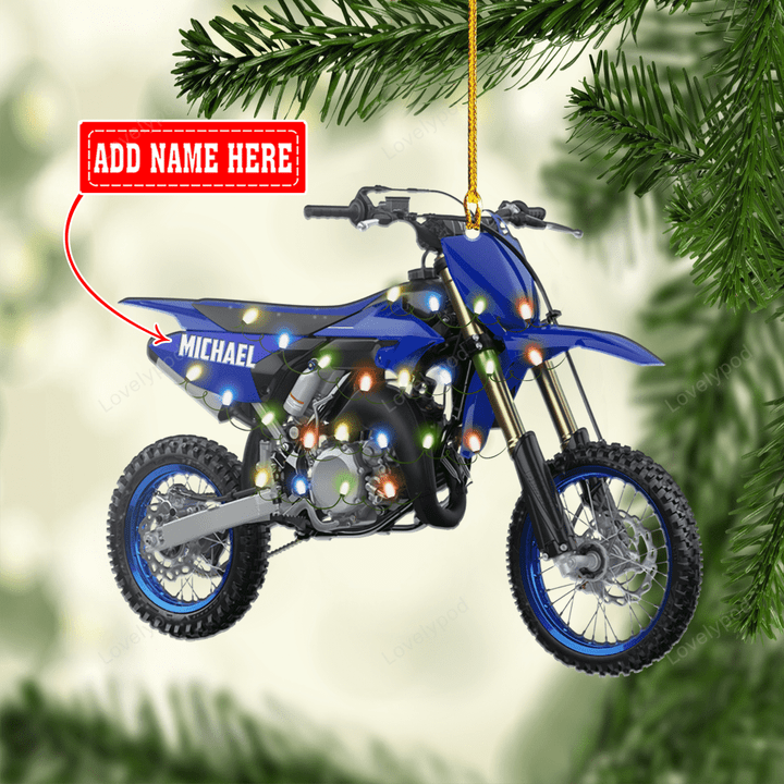 Personalized Motocross Ornament, Biker Christmas Ornament, Motorcycle Ornament, Dirt Bike Ornament, Custom Name Ornament for Men