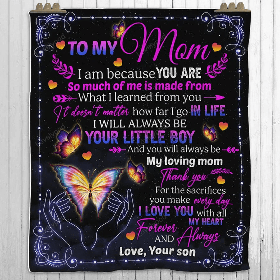 Personalized I Love You Mom Throw Blanket, To My Dad Blanket from Son ...