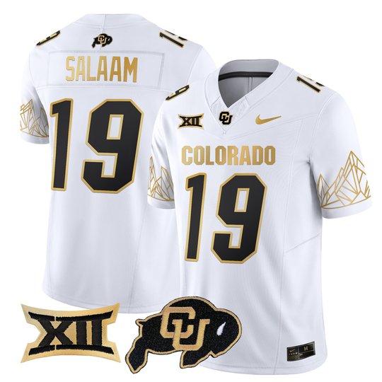 Men's Colorado Buffaloes Big 12 XII Patch Gold Vapor Limited Jersey - All Stitched