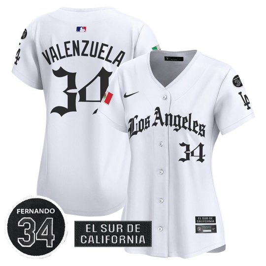 Women's Dodgers Mexico 2025 LA Gothic Style Patch Vapor Premier Limited Jersey - All Stitched