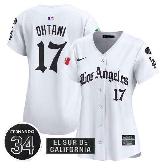 Women's Dodgers Mexico 2025 LA Gothic Style Patch Vapor Premier Limited Jersey - All Stitched