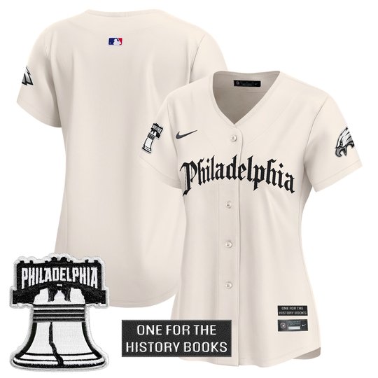 Women's Eagles 'Retro Newspaper Edition' Vapor Baseball Jersey - All Stitched